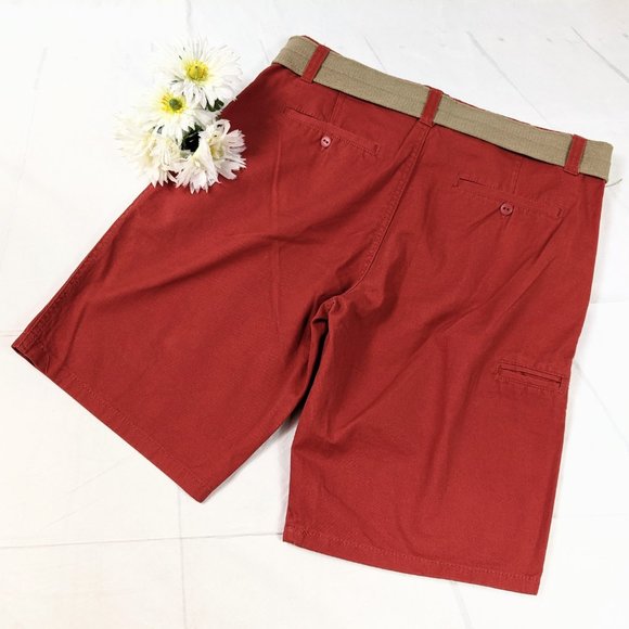 Iron Company NWT Salmon Red Shorts w/ Tan Belt - Picture 6 of 8